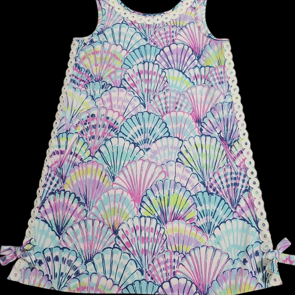 Lilly Pulitzer Stella Shell Print Crochet Sleeveless Shift Dress Size 0 Bows... - Picture 3 of 16
